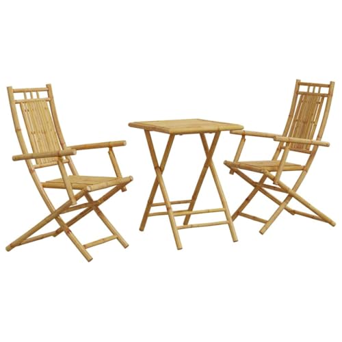 vidaXL 3 Piece Bistro Set Bamboo
