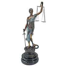 Design Toscano AA5020 Themis, Blind Justice: Tabletop Cast Statue, Two Tone Bronze & Verdigris