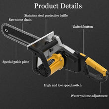 GenSDH Electric Concrete Chain Saw with Wet Water Supply for Dust Removal,Cuts Concrete,Steel Bars,Marble,Includes Single & Double Chain for Versatile Use,350Mm