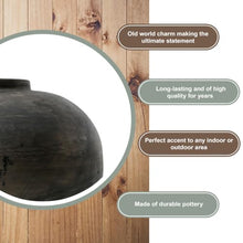 Artissance Earthy Gray Round Pottery Pot, 13.4 Inch Long
