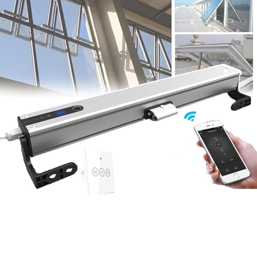 ZIJINGM Automatic Window Opener with Wall Switch, WiFi APP Control 24 Hours Timing, Speed: 10 mm/s, Adjustable Stroke: 100-400 mm, Double Chain Design, Suitable for Sliding Windows