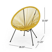 Christopher Knight Home Outdoor Hammock Weave Chair with Steel Frame (Set of 4) - Yellow and Black Finish