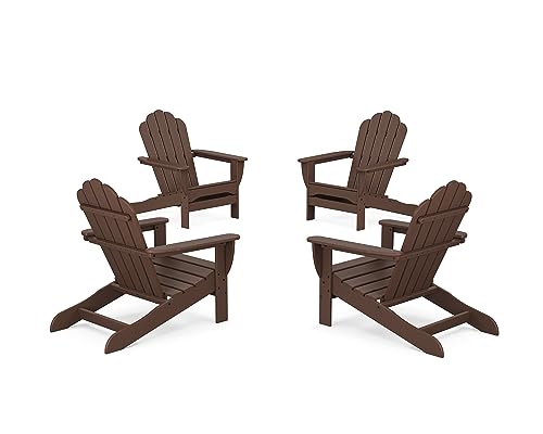 Trex Outdoor Furniture 4-Piece Monterey Bay Oversized Adirondack Chair Conversation Set Vintage Lantern