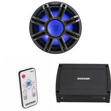 KICKER MWF 12-Inch Premium Marine Subwoofer & 48KXMA4002 Marine Amp Bundle with LED Remote