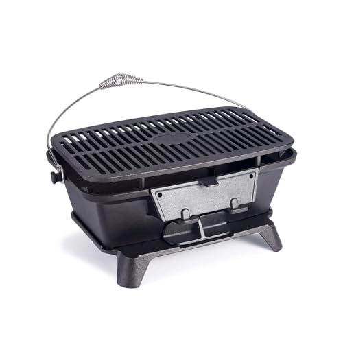 Charcoal Grill Outdoor - Small Portable Charcoal Grill, 100% Cast Iron, Japanese Tabletop Camping Grill