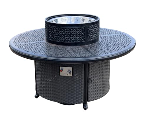 AFD Home 11284934 Aluminum Windermere Gas Table, Brown