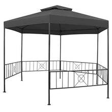 HKTMGDNG 10.6ft Hexagonal Outdoor Garden Gazebo Anthracite Metal Frame