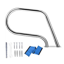 MSHOSAC Swimming Pool Safety Hand Rail Pool Handrail, Swimming Pool Safety Stair Rail, Stainless Steel Stair Pool Hand Rail, Pool Rail with Base Plate