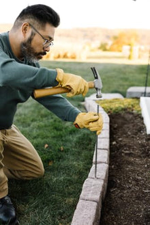 Beuta Landscape Edging | Garden Edging Border | Polyrock Blocks for Lawn Edging, Flower Beds & Yard Edging– 10 Pack | Each Section Has 6 Blocks 48" L x 4" W x 6.5" H | 20 Spikes | Cobblestone