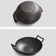 ntumLeap Cast Iron Flat Bottom Wok Non-Stick Wok Induction Cooker General Pig Iron