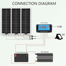 XINPUGUANG Flexible Solar Panel 300W 12V Monocrystalline System Kit, 3PCS 100W Solar Panel,30A Charge Controller,Extension Cable,Charge for RV Boat Home Caravan