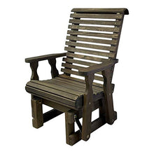 Amish Casual Heavy Duty 600 Lb Roll Back High Back Treated Glider Chair (Dark Walnut Stain)