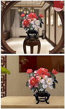 LSHAOBO Simulation Tree Artificial Bonsai Tree Fake Plant Decoration Jade Peony Bonsai New Chinese Zen Bonsai Home Office Decoration