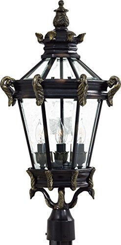 Minka Lavery Outdoor Post Lights 8936-95 Stratford Hall Aluminum Lighting Fixture 160 Watts Brown