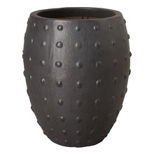 Emissary Matte Black Stoneware Round Planter 20in. L x 26in. H