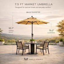 Treasure Garden 7.5ft Patio Umbrella – Outdoor Market Umbrella – Push Button Tilt – Bronze Aluminum Frame (Sunbrella, Natural)