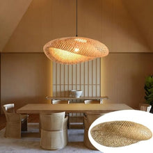 zhongheng Pendant Light Fixture,1-Light Handmade Woven Pendant Lighting,with Adjustable Rustic Basket,for Kitchen Island Farmhouse Dining Room Living Room(31.5in)