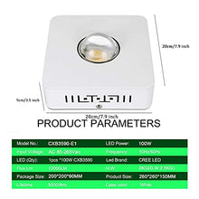 5sssallefaa 100W LED Grow Light Full Spectrum Plant Growing Light Mute Dimmable COB Plant Grow Lamp for Indoor Hydroponic Greenhouse Plants All Stage Growing Tent