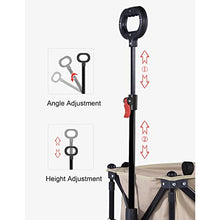 WHYUNM26 Outdoor Folding Utility Wagon Cart Collapsible Aluminum Alloy Bracket Adjustable Trolley for Shopping Camping Picnic Garden Beach
