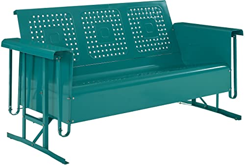 Crosley Furniture Bates 3-Person Retro Metal Outdoor Patio Sofa Glider
