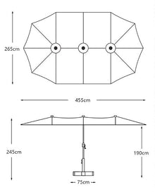 RJYYYDS Patio Umbrella Beach Umbrella 14.9ft Patio Umbrella Double-Sided Outdoor Extra Large Umbrella with Crank and Base for Lawn Backyard Parasol Outdoor Garden Sun Umbrella,B-with Base