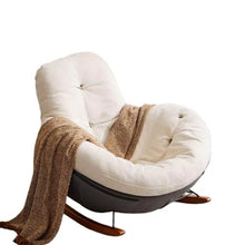 Rocking Chair Living Room Lazy Sofa Single Recliner Balcony Eggshell