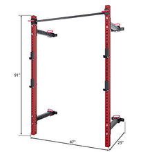 CUAUC Wall Mounted Folding Squat Rack Red