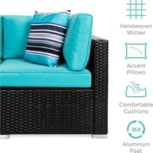 UOPYNE Manual Weaving Wicker Patio Set Outdoor Rattan Sofa with Tea Table 7 Pieces Outdoor Patio Porch Furniture Sets