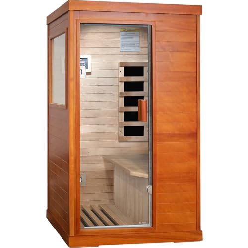 HOSAUNA Far Infrared Indoor Sauna for 1 Person with Control Panel