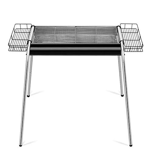 MIIKHI Barbecue Charcoal Grill Stainless Steel Portable BBQ Grill for Outdoor Cooking Camping Picnics (Svart A)