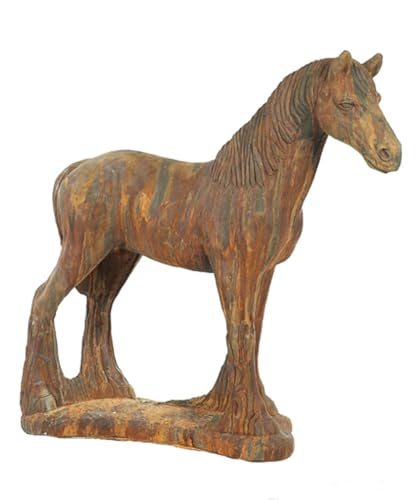 SOLID ROCK STONE WORKS Large Concrete Horse Statue 44" Rust