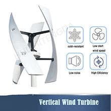 3000W Noiseless Vertical Vertical Wind Power Generator, 48V with Waterproof Charge Controller 3 Blades Home Camping Wind Power Generator for Garden Outdoor,24v
