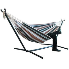BIOMICE Hangmat Double Hammock with Space Saving Steel Stand Included 2 Person Heavy Duty Outside Garden Yard Outdoor Buiten Hammock(E)