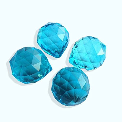 Garden Suncatchers 102pcs/lot 30mm Chandelier ball Aqua Color Crystal Chandelier Spheres (with Rings) Glass Faceted Lighting Balls Diy Suncatchers For Chandelier parts, lighting parts Handmade Pendant