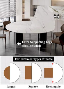 Blazea White Marble Top Dining Table, Elegant Decor Foldable Wood Table Top for Kitchen Coffee Side Table, Heavy Duty Round Table Tops Only, Easy to Store(130 cm (51 inch))