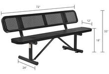 Global Industrial 6'L Heavy Duty Outdoor Steel Picnic Bench with Backrest