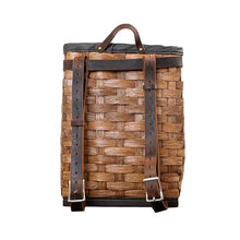 Pack Basket, Basket Backpack, Adirondack Style Hunting, Trapping, Guiding Woven Basket Pack with Leather Straps
