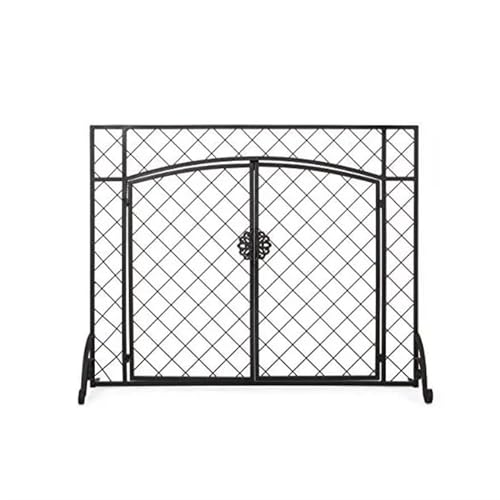Fireplace Screen Iron Fireplace Screen Fire Protection Fence Matte Black Screen Fireplace Decoration Accessories Screen Fireplace Fire Screen (Color : B)