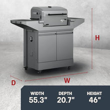 Tytus Rolling Outdoor Kitchen Island Cart, Charcoal Grill & Cover, BBQ