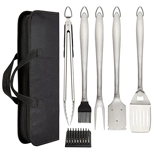TEOYETTSF Stainless Steel BBQ Tool Set Spatula Fork Pliers Brush Skewer BBQ BBQ Utensils Camping Outdoor Cooking Tool Set