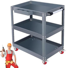 ICEMOB Rolling Tool Cart,Service Cart with Wheels,3 Shelves Steel Garage Tool Organizer,992Lbs Load Capacity,Mechanic Tool Cart for Warehouse and Repair Shop