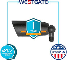 Westgate Waterproof Landscape Light LED Spotlight Adjustable Directional Security Lighting for Patio Deck Yard Garden Pathway Pool Area - MR16 Bulb Included (12, Black)