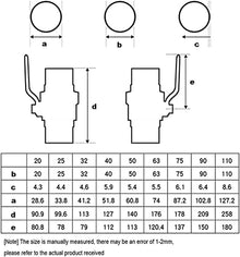 MUSM 1PC Handle PVC Ball Valve - 20-110mm Inner Diameter 2-Way Slip Ends Water Shut Off Flow Controller(125mm)