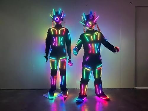 Earthradius LED Robot Suit Festival Costume Multi Color M