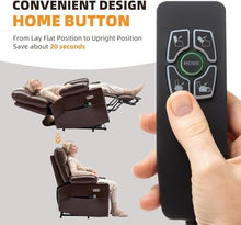UOPYNE Large Lay Flat Power Lift Recliner Chair with Heat and Massage, Dual Motor Infinite Position Electric Recliner with Extended Footrest, Cup Holder, USB and Type C Ports, Brown