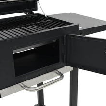 Charcoal BBQ Grill with Adjustable Charcoal Tray, Foldable Side Tables, Integrated Thermometer and Warming Rack, Portable Backyard Smoker and Outdoor Cooking Station, Black