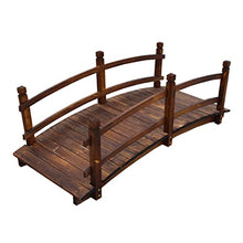 CMYUN Rustic Natural Wood Garden Bridge for Outside, Farm Creek Backyard Small Decorative Pond Bridges/Footbridge, 140cm/ 4.6ft Long