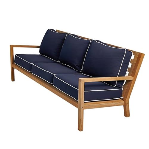 Royal Teak Collection COA3-NAVY Coastal Deep Seating Teak Sofa, Navy