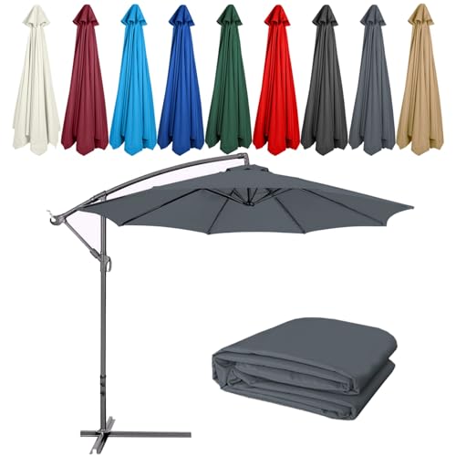 GAZOGJ Replacement Canopy for Offset Umbrella Uvresistant Awning Fabric Tearresistant Patio Umbrella Cover Outdoor Shade Canopy Red Suitable for Garden Beach and Patio.,Gris-6ribs 6.5ft/2M