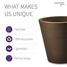 Crescent Garden Madison Planter Double-Walled Plant Pot 34-Inch Mocha